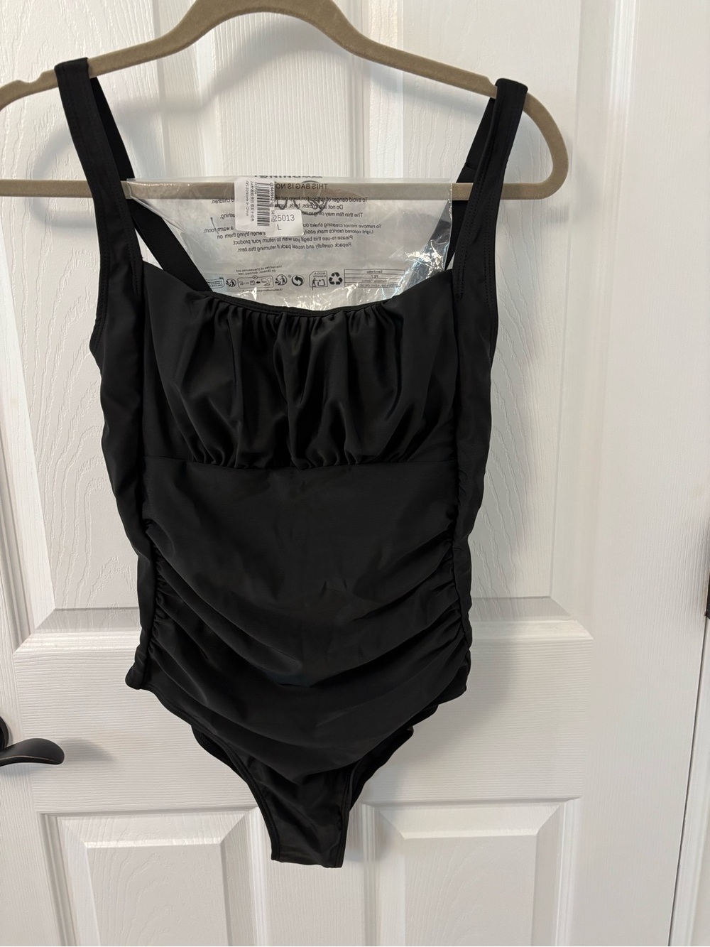 BRAND NEW Women's Black One-Piece Ruched Swimsuit